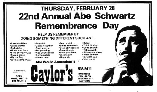 Yes, dear customers, there really was an Abe Schwartz