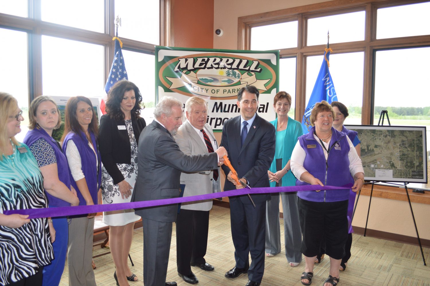 Governor Walker celebrates infrastructure investment at new Merrill Municipal Airport terminal