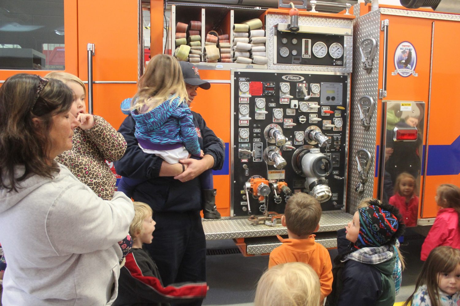 Local youngsters drop in for a visit at MFD