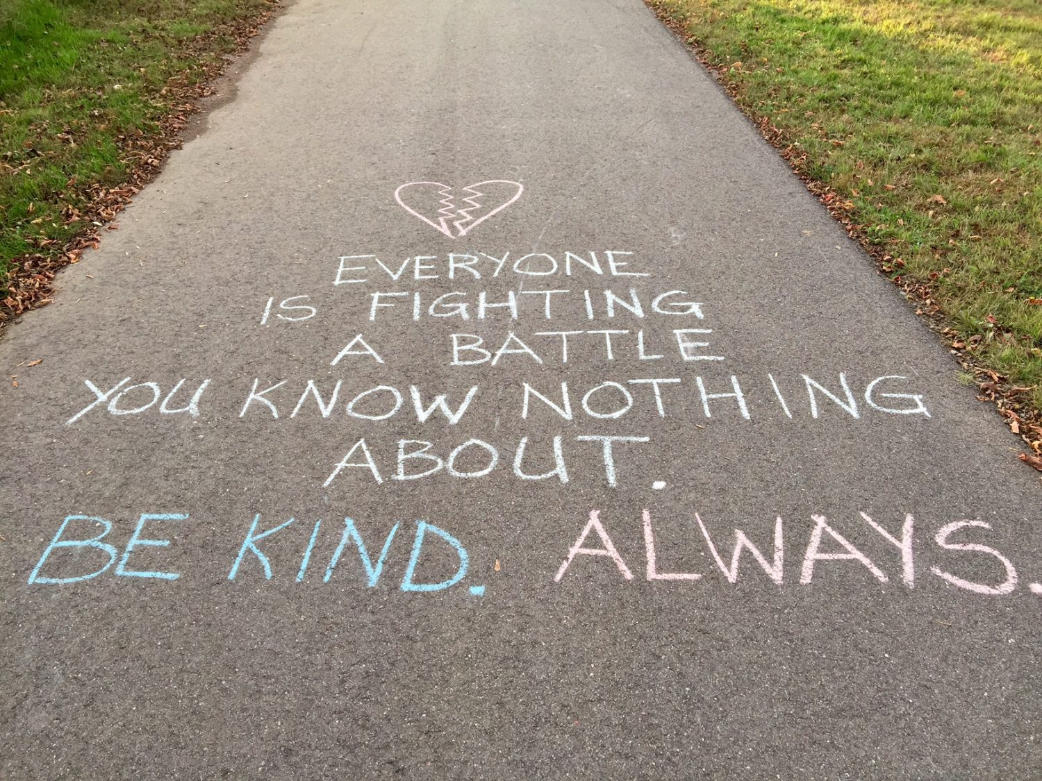 Mental Health Coalition creates awareness through chalk art messages
