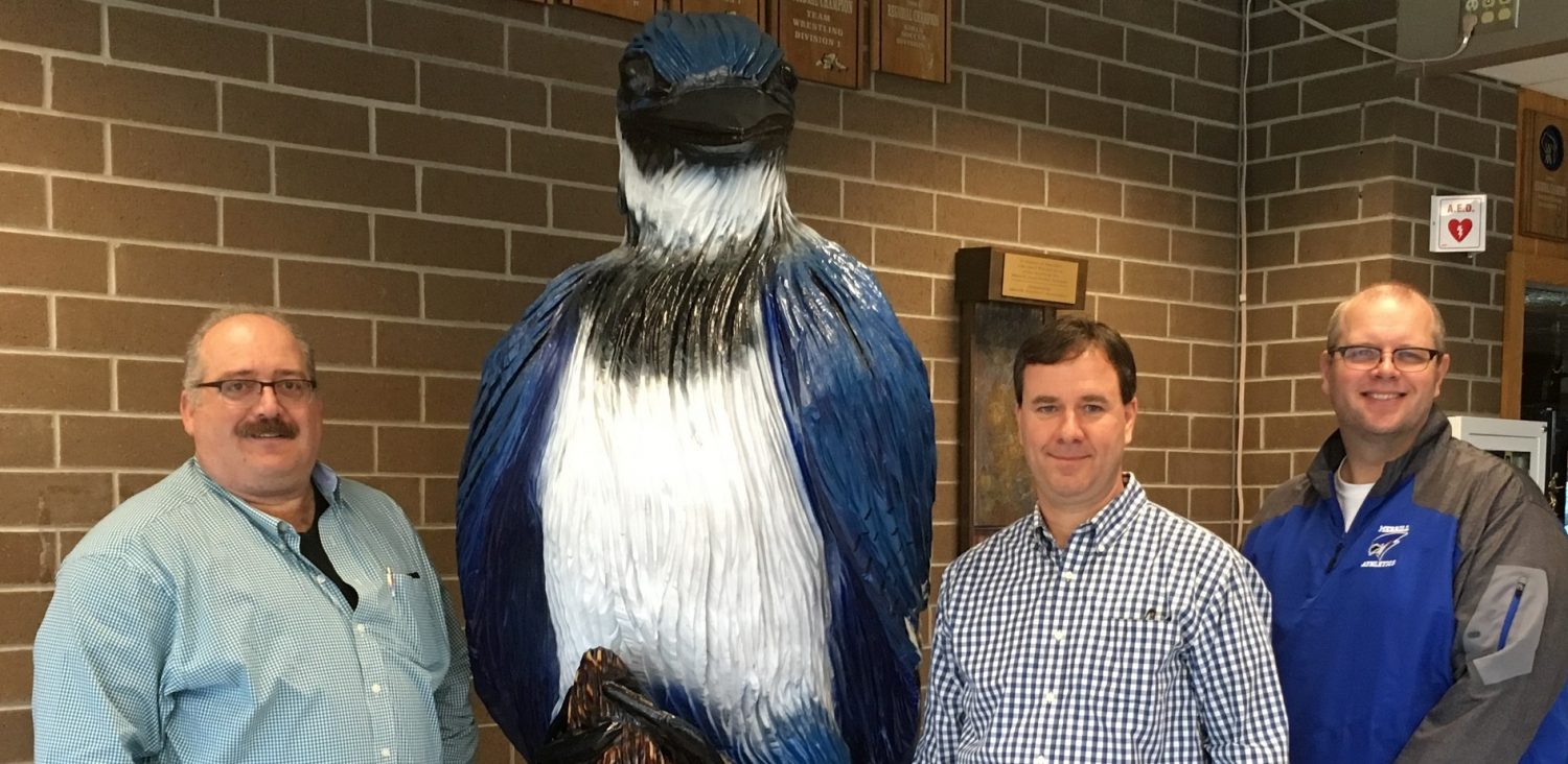 Bluejay statue finds welcomed home at MHS