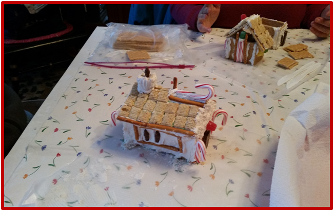 Gingerbread House Construction at the library