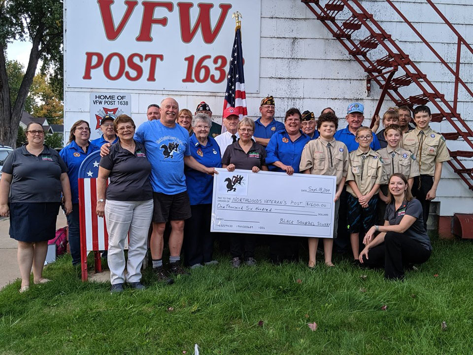 Black Squirrel Scurry supports Northwoods Veteran’s Post