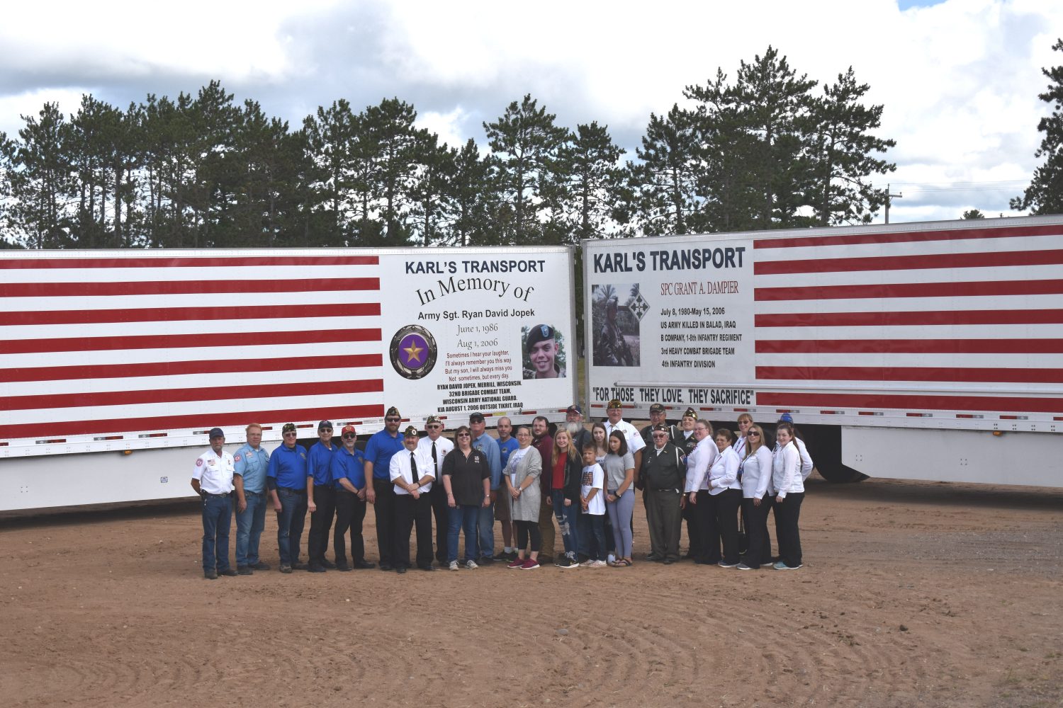 Transport company showcases custom trailers in honor of fallen soldiers