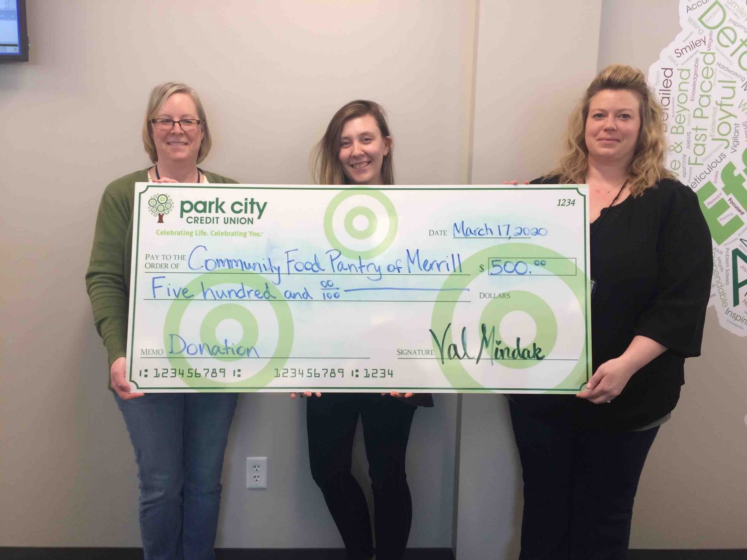 Park City Credit Union Donates $2,000 to Local Food Pantries