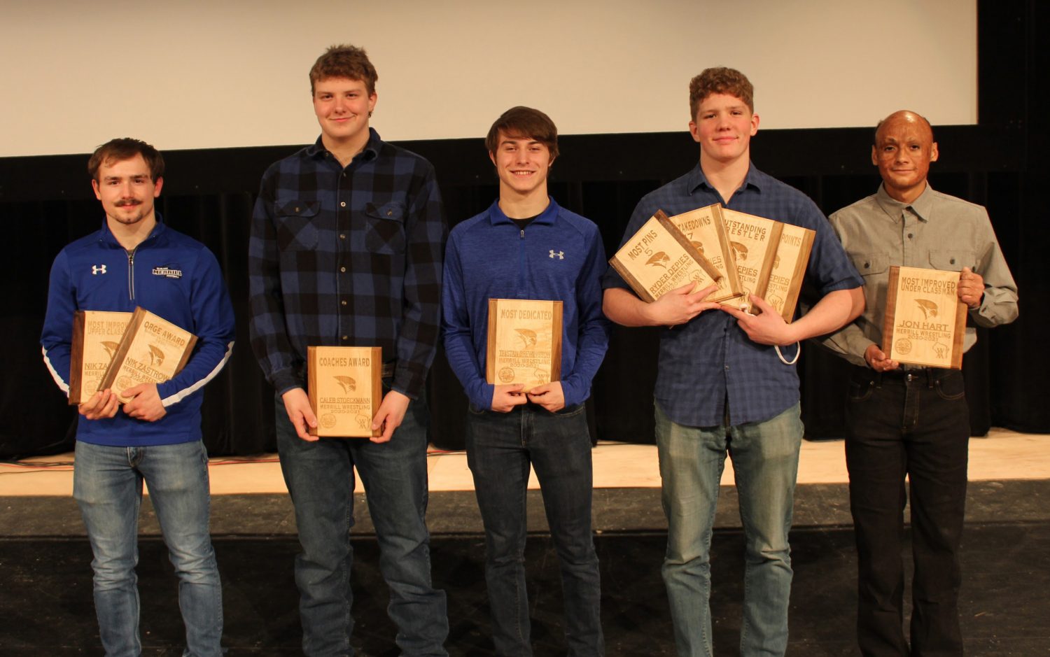 Merrill wrestlers receive awards at 61st annual banquet