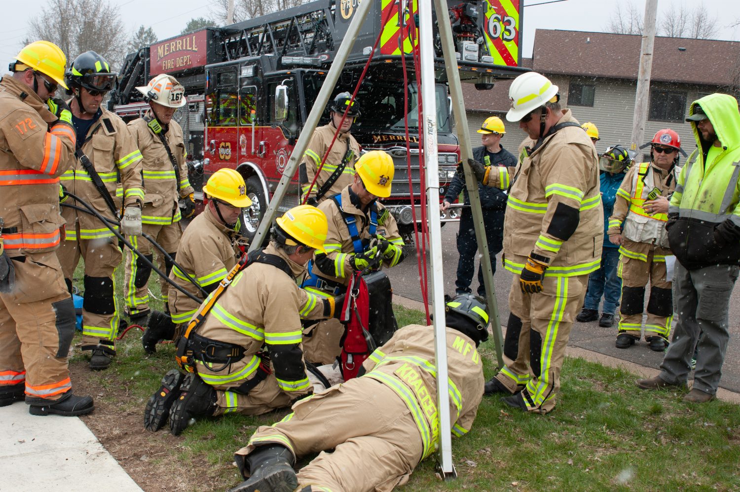 Merrill Fire Department trains for confined spaces rescue