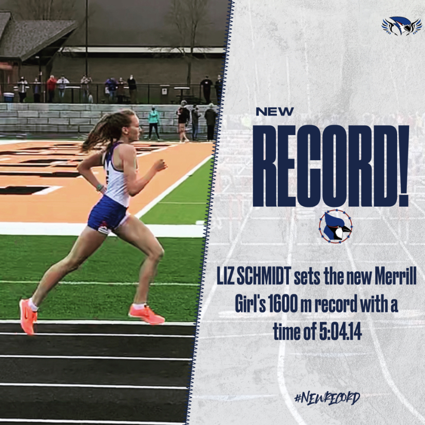 Bluejay Track & Field: Liz Schmidt breaks a Merrill record, she and teammates rack up first place finishes