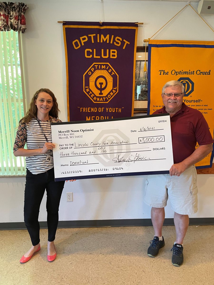 Optimists donate to Lincoln County Fair