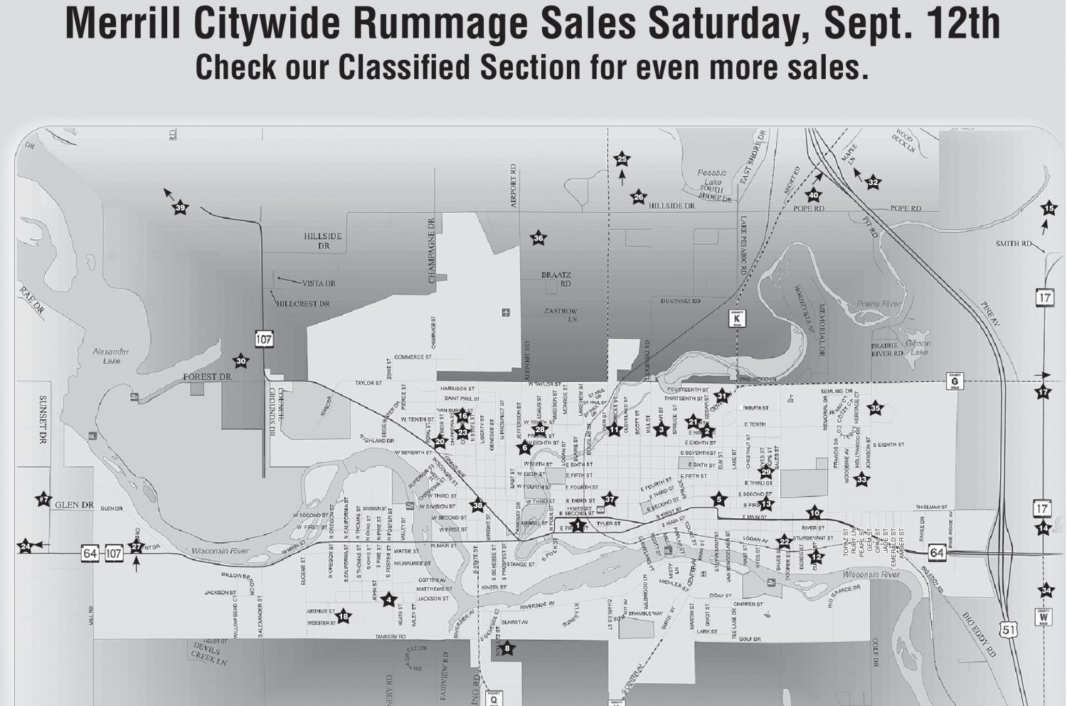 Merrill Citywide Rummage Sales: Saturday, Sept. 11