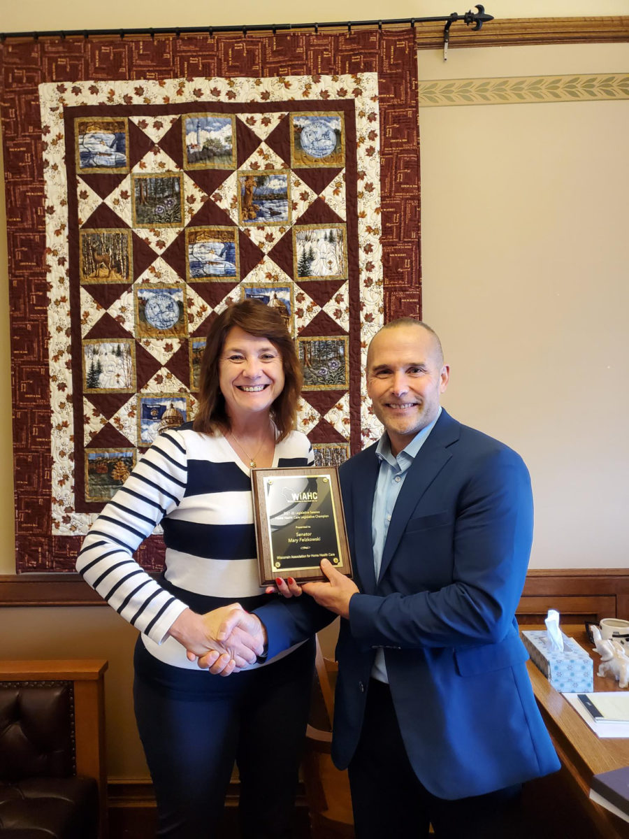 Sen. Mary Felzkowski receives WiAHC’s Champion of Home Health Care legislative award