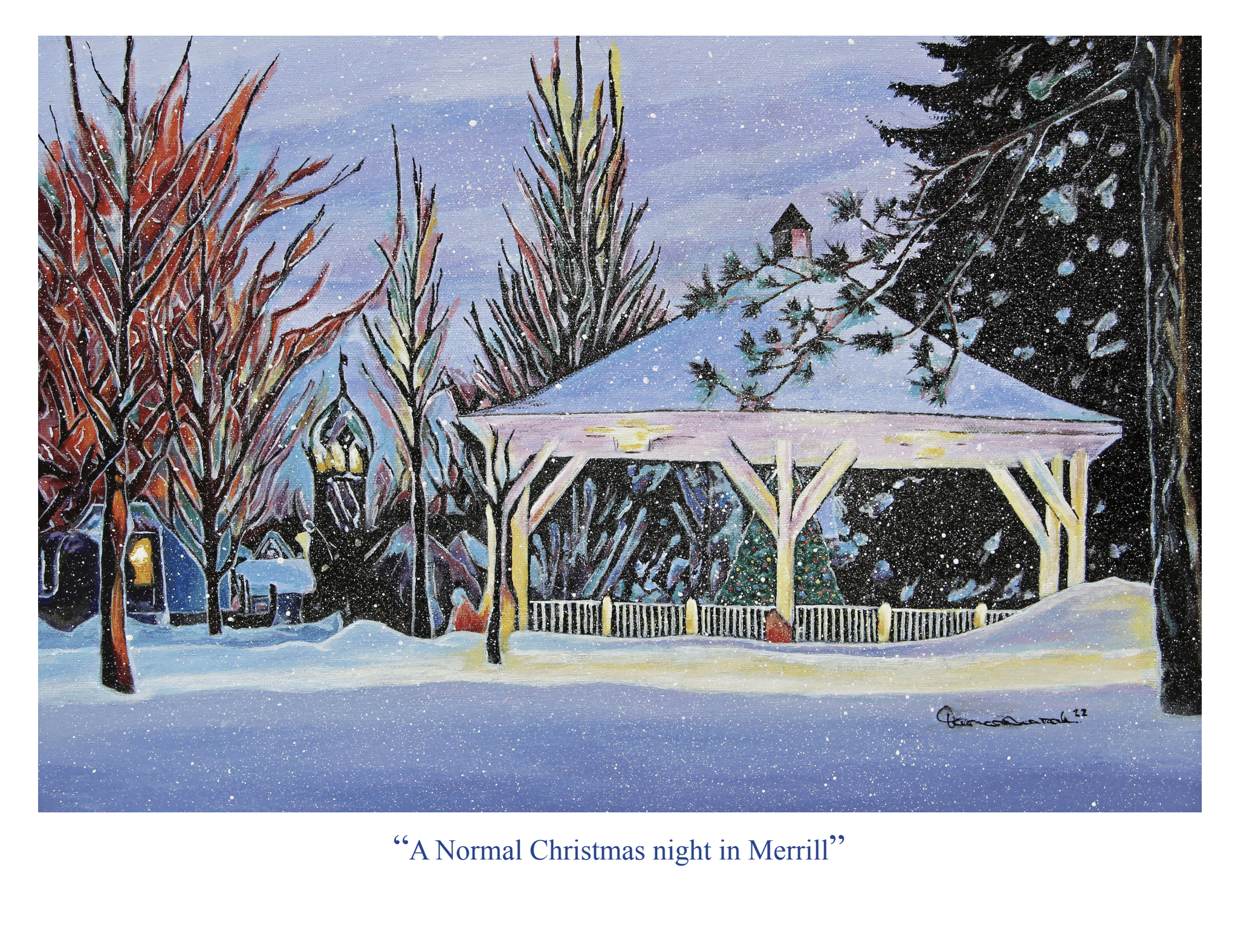 Marczak’s artwork is featured on annual Merrill Chamber Christmas card