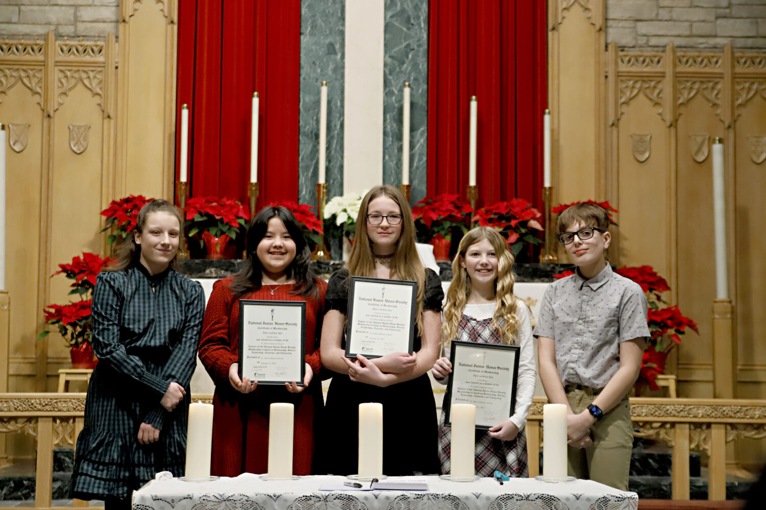 National Junior Honor Society students inducted at Trinity Merrill