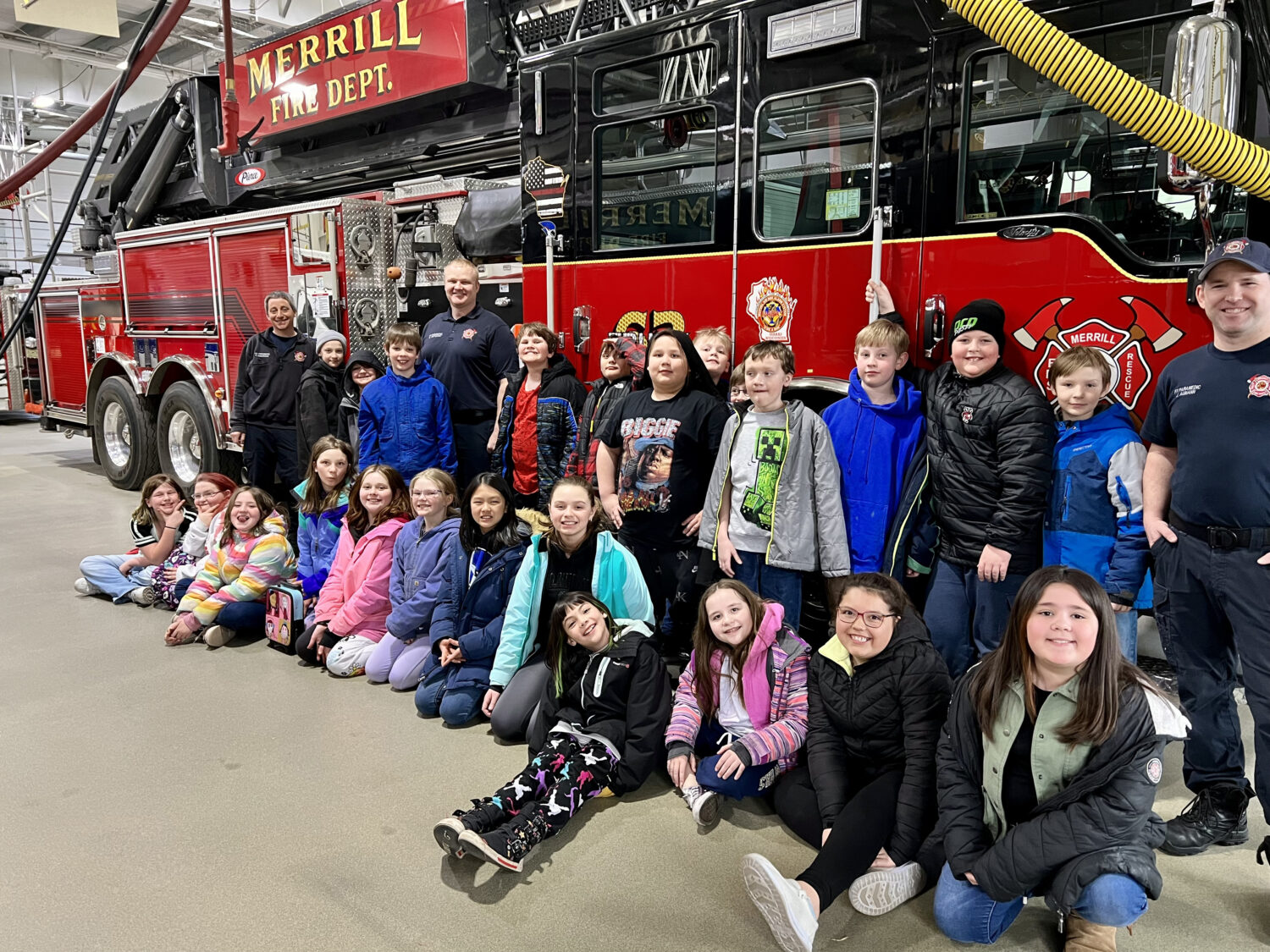 Merrill Fire Department hosts fourth graders