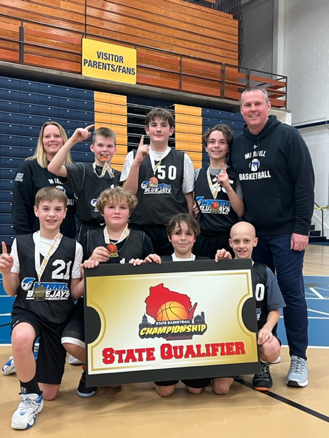 Merrill Sixth Grade Boys Travel Basketball Team punched their ticket to State