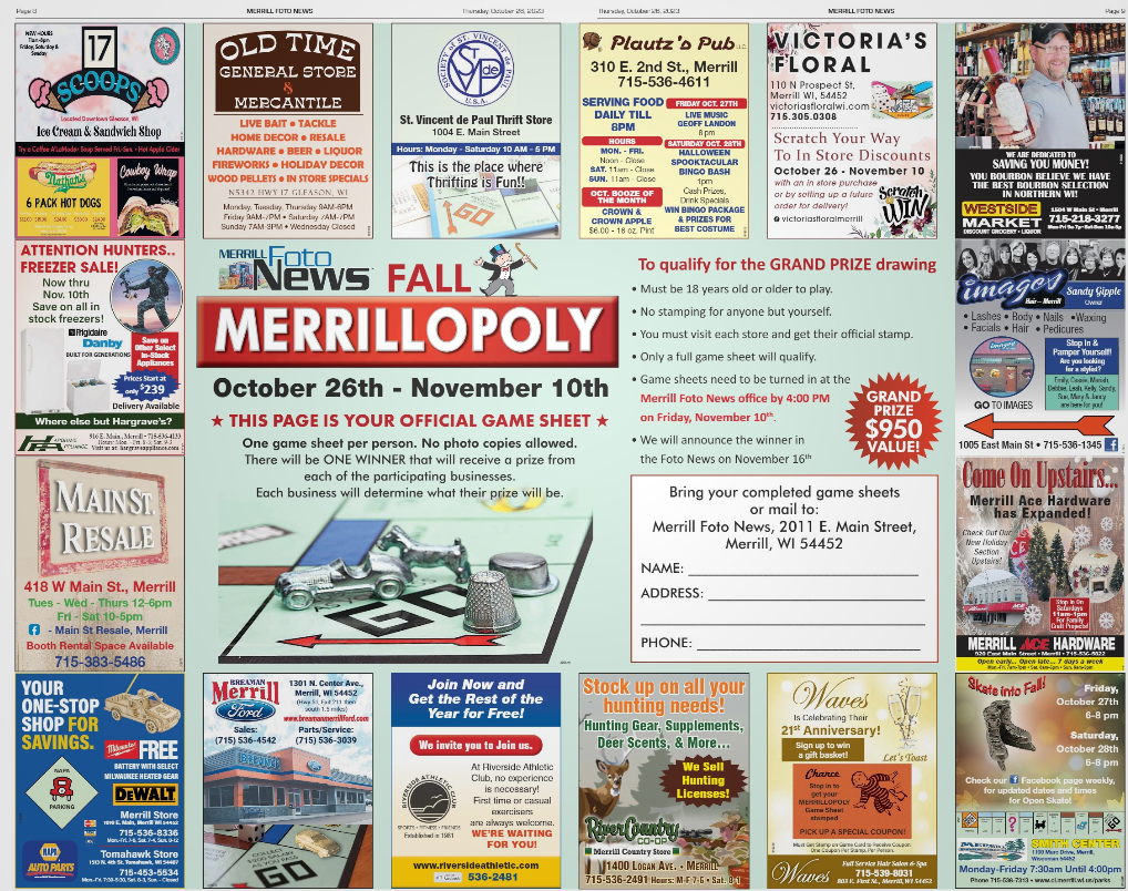 It’s time for Fall Merrillopoly!