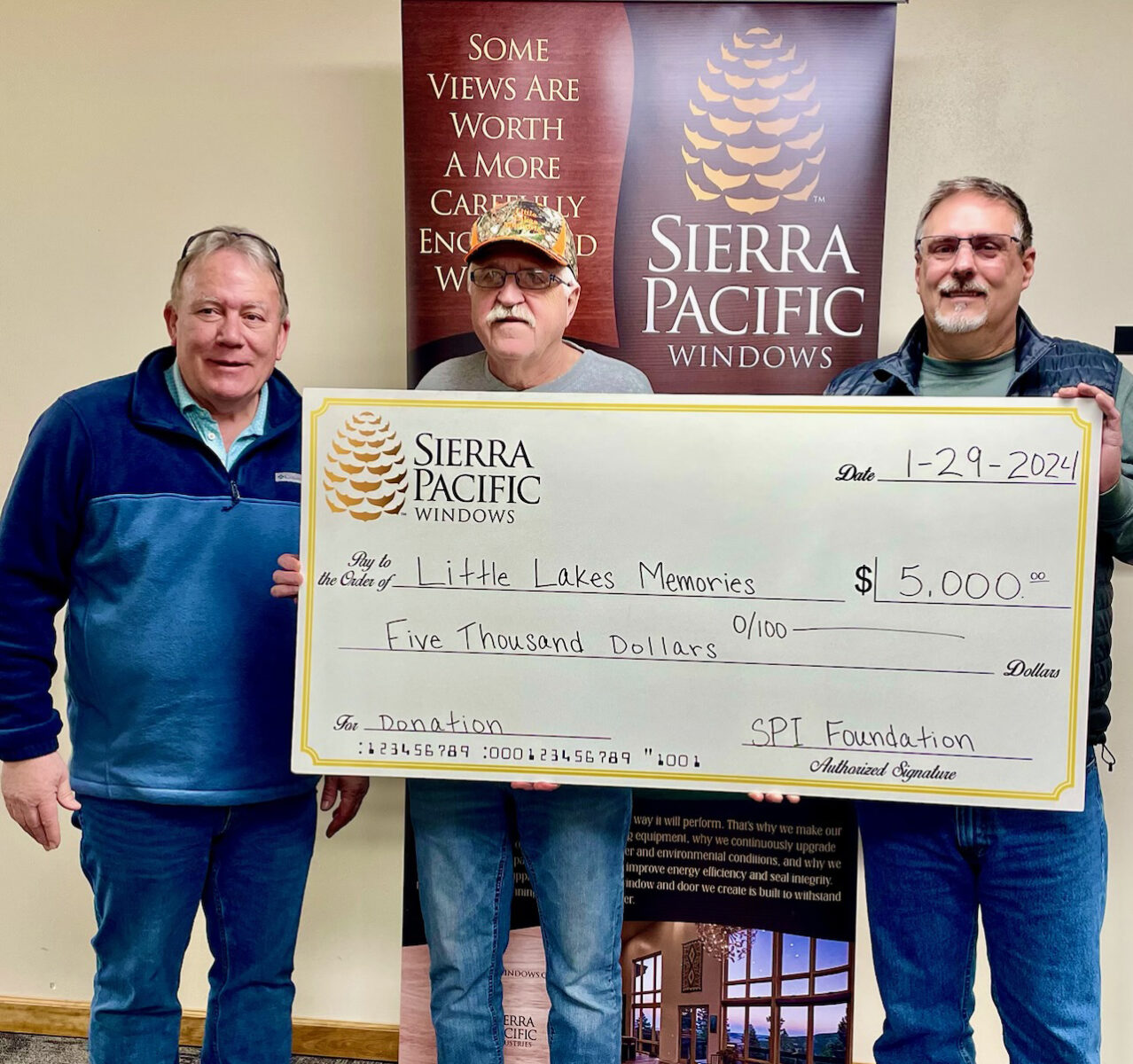 Sierra Pacific donates to Little Lakes Memories for hunts
